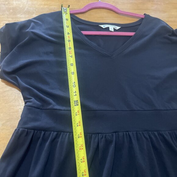 Travelsmith Womens Black Short Sleeve Maxi Dress XL Knit Travel Packable V Neck - Picture 7 of 11